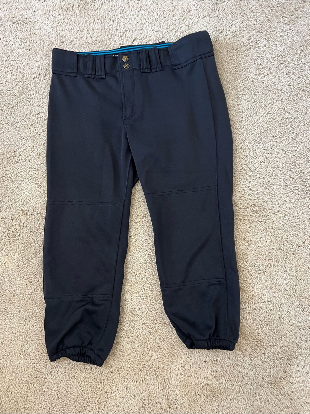 Rip-It Womens Black Elastic Waist Athletic Padding Softball Pants Size S